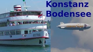 Konstanz Bodensee Weisse Flotte und Zeppelin NT  MS Austria  MS Vorarlberg  Lake Constance [upl. by Sayce655]