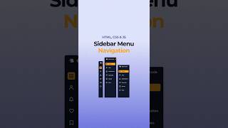 Sidebar Menu HTML CSS JavaScript [upl. by Wilmott]