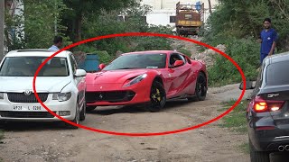 Loudest Ferrari 812 Superfast  Insane V12 Sounds  Novitec  Reactions  India [upl. by Akemak608]