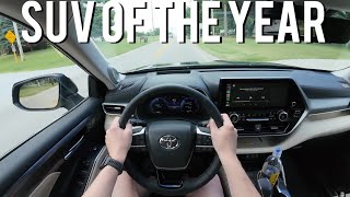 2024 Toyota Highlander Hybrid Platinum AWD  POV Review and Driving Impressions [upl. by Ydnyc]