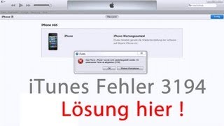 iTunes Fehler 3194 beheben Fehler bei Wiederherstellung alle Versionen [upl. by Atnovart]