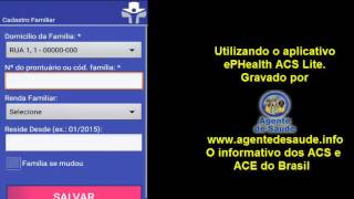 Cadastro Domiciliar Familiar e Individual no aplicativo ePHealth ACS Lite [upl. by Akcir]