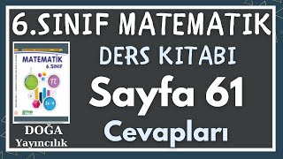 6Sınıf Matematik Kitabı Sayfa 61 Cevapları  Doğa Yayınları [upl. by Sadiras]