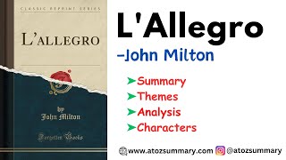 LAllegro Poem Summary amp Analysis lallegro johnmilton [upl. by Enrev]