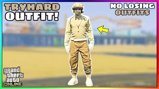 Easy Tan Joggers White Racing Belt Tryhard Modded Outfit No Transfer GTA Online [upl. by Malik222]