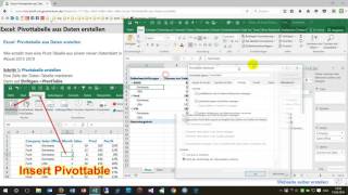 Excel Pivot Tabelle aus Daten erstellen 1 Start PivotTable [upl. by Adnor]