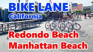 Beach City Bike Lane Redondo Beach amp Manhattan Beach California USA [upl. by Armat551]