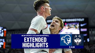 Seton Hall at No 3 UConn College Basketball Extended Highlights I CBS Sports [upl. by Oratnek484]