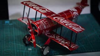 How To Make A Plane With Coca Cola Cans DIY [upl. by Assilat732]