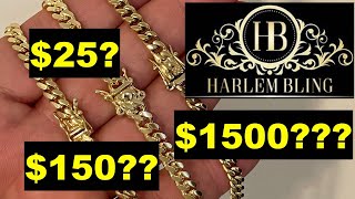 25 vs 150 vs 1500 Miami Cuban Link Chain From Harlembling  What’s The Best Necklace Review [upl. by Varion]