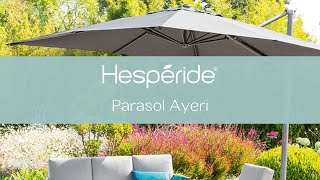 Découvrez notre parasol déporté carré Ayeri Ardoise  Mobilier de jardin Hespéride [upl. by Hgielsel514]