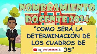 COMO SERÁ LA DETERMINACIÓN DE LOS CUADROS DE MERITO PARA EL NOMBRAMIENTO DOCENTE 2024 [upl. by Esinahs]