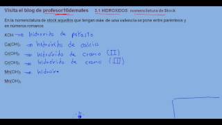 Formulación inorgánica 42 Hidróxidos nomenclatura de Stock [upl. by Kravits]