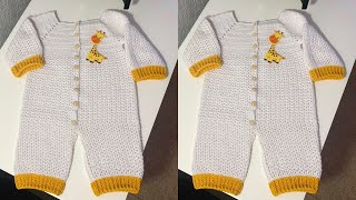 Mameluco Enterito Body a crochet  0 a 3 meses  Paso a Paso  Tejidos bebe con susii [upl. by Wescott]