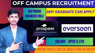 Everseen Recruitment 2024 for Freshers  Prospeer Recruitment 2024  Software amp Data Analyst Role [upl. by Amargo]