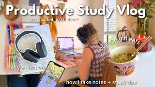 Productive Study Vlog 📚☕️ study tips motivating back to school [upl. by Hallee]