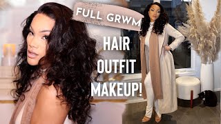 FULL GRWM WINTER NIGHT OUT  HAIR  MAKEUP  OUTFIT  FRAGRANCE  ALLYIAHSFACE [upl. by Yssep]