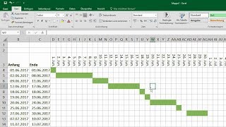 Excel GanttDiagramm erstellen  bedingte Formatierung Balkenplan Projektplan Projektmanagament [upl. by Pooi516]