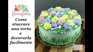 Come stuccare una torta e decorarla facilmente [upl. by Ahsinot]