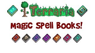 Terraria Magic Weapons Guide ALL Spell Books Tome RecipesEnchanting List amp Stats for Mage class [upl. by Akimot]