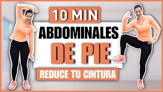 LA MEJOR RUTINA DE ABDOMINALES DE PIE para Reducir Cintura y Aplanar Abdomen  NatyGlossGym [upl. by Naejeillib6]