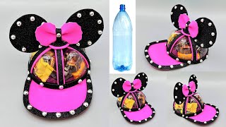 DIY Plastic bottle Idei incredibile din sticle de plastic Sapca MINNIE MOUSE cu bomboane [upl. by Girish413]