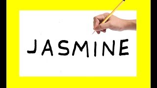 How to draw a JASMINE  using the same words JASMINE in to cartoon flower for kids and others video [upl. by Ioved456]