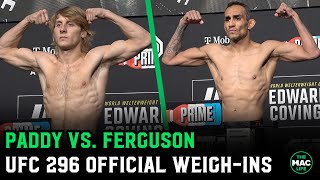 Paddy Pimblett vs Tony Ferguson Official WeighIns [upl. by Cirdec]