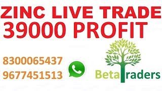 LIVE TRADING RS 39000 PROFIT IN ZINC  BETA STRATEGY 14 LOTS [upl. by Noelc]