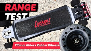 115mm Airless Rubber Wheels  RANGE TEST LYCAON TRX 20 [upl. by Arakihc]