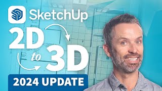 SketchUp Tutorial – How To Turn 2D Floor Plans into 3D Models 2024 Update [upl. by Trant]