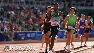 Yared Nuguse punches semifinal ticket in 1500m heat at Olympic Trials  NBC Sports [upl. by Ennairod]