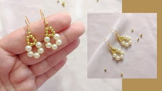 Hermosos Aretes de Perlas Fáciles de hacer [upl. by Wyn]