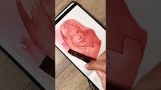 Watercolor portrait ❤️ رسم watercolorpainting shortvideo shortfeed shorts art [upl. by Tayler]