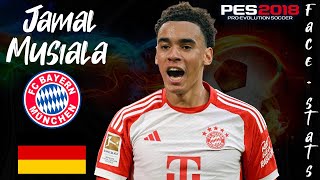 CÓMO CREAR A JAMAL MUSIALA EN PES 2018  FACE  STATS 2024  TUTORIAL COMPLETO [upl. by Ennayr311]