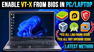 How to Enable Virtualization Technology on Any PCLaptop 2024💻Fix Virtual Box Issues amp Emulator Lag [upl. by Aliahkim]