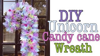 DIY Dollar Tree “whoville” Candy Cane Wreath  Christmas Crafts [upl. by Ferguson125]