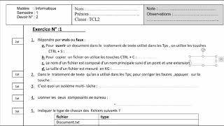 Correction de contrôle 2 semestre 1 informatique tronc commun تصحيح امتحان المعلوميات الدورة 1 [upl. by Inavoj]