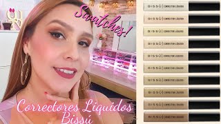 Correctores Liquidos Bissú para ojeras oscuras swatches alta cobertura Reseña 100HonestaEve Tips [upl. by Noivaz]