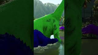 TRex vs IRex vs Green Brachiosaurus shorts jurassicworld dinosaur [upl. by Arahk]