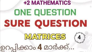 2 MATHEMATICSONE QUESTION SURE QUESTION PART 4MATRICES4 MARKS SURE [upl. by Waldner]