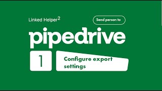 Pipedrive configure export settings [upl. by Selmner]