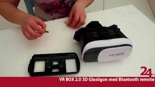 VR BOX 20 3D Glasögon med Bluetooth amp Remote  356quot skärm  24se [upl. by Aramenta]