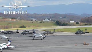 US Army 160th SOAR  Sikorsky MH60M Black Hawk Trio  Flyover Startup amp Take Off from TRI07Nov22 [upl. by Ail]