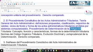 ENAHP Determinación de la Obligación Tributaria Clase editada del 18 Septiembre 2021 Parte 01 [upl. by Thordis836]