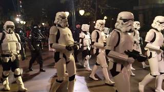 501st Legion  Rebel Legion  Saber Guild parade at Disneyland Star Wars Nite [upl. by Tigirb]