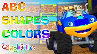 ABC SHAPES and COLORS  Trucks for Toddlers  GiggleBellies [upl. by Adranoel]