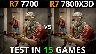 RYZEN 7 7700 vs RYZEN 7 7800X3D  Test in 15 Games  Which is Better for Gaming [upl. by Nahij]