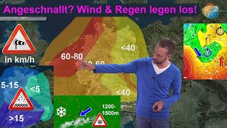 Wind amp Regen legen nachts los Schnee über 1500 m Höhe Aktuelle Wettervorhersage 250903102022 [upl. by Somerset625]