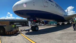 British Airways A380 pushback in Manila [upl. by Husein]